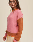 Listicle Color Block Ribbed Knit Sweater