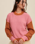 Listicle Color Block Ribbed Knit Sweater