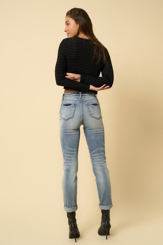 Denim Lab USA High Rise Girlfriend Jeans