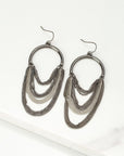 Arch drop earrings with chain fringe