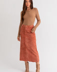 Le Lis Corduroy Maxi Skirt - Online Only