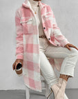 Sherpa Plaid Long Coat