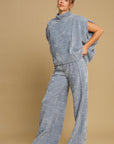 Umgee Elastic Waist Wide Leg Pants