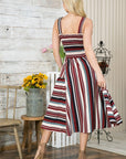 Smocked Stripe Dress with Pocket-New Color Added