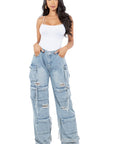 Women's Cargo Style Denim Pant by Claude