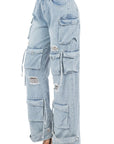 Women's Cargo Style Denim Pant by Claude