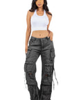 Women's Cargo Style Denim Pant by Claude