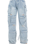 Women's Cargo Style Denim Pant by Claude