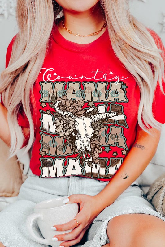 Country Mama Bull Graphic Tee - Online Only