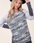 e Luna PLUS Camouflage Color Block Top