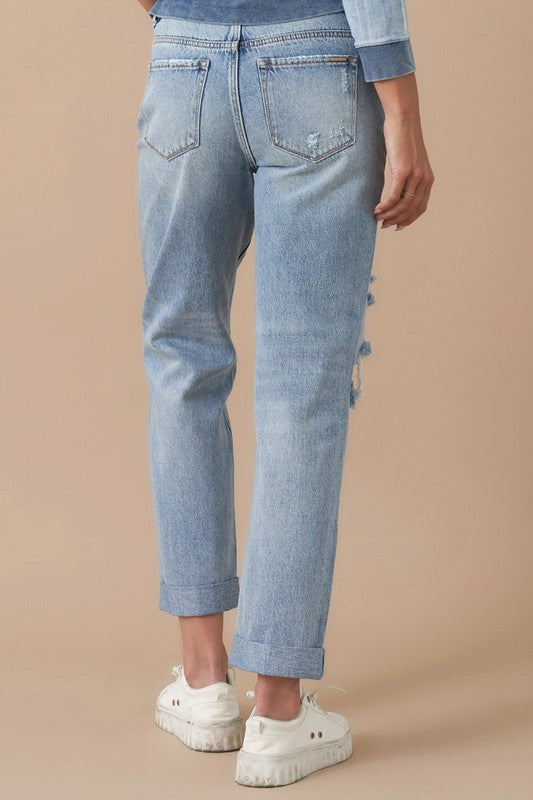 Insane Gene Rolled Up Boyfriend Jeans