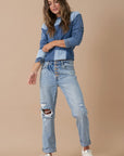 Insane Gene Rolled Up Boyfriend Jeans