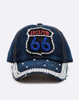 Route 66 Crystal Patch Denim Cap