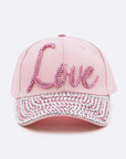 LOVE Crystal Brim Cotton Cap