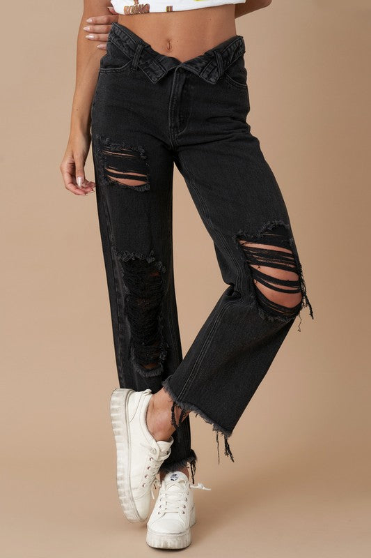 Insane Gene Flipped Waist Straight Jeans