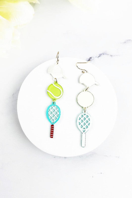 Sports Ball Uniform Acrylic Drop Hook Earrings - Online Only