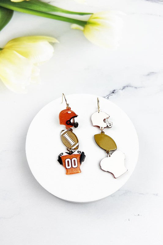 Sports Ball Uniform Acrylic Drop Hook Earrings - Online Only