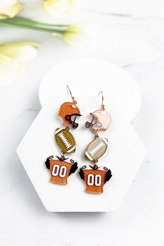 Sports Ball Uniform Acrylic Drop Hook Earrings - Online Only