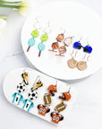 Sports Ball Uniform Acrylic Drop Hook Earrings - Online Only