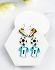 Sports Ball Uniform Acrylic Drop Hook Earrings - Online Only