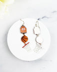 Sports Ball Uniform Acrylic Drop Hook Earrings - Online Only