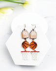 Sports Ball Uniform Acrylic Drop Hook Earrings - Online Only