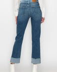 Artemis Vintage Plus Size High Rise Straight Jeans with Light Front Dark Back