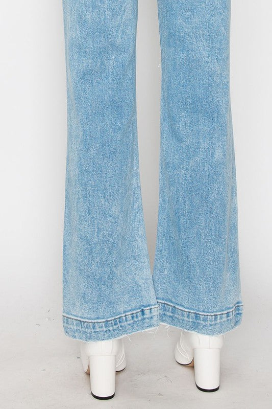 Artemis Vintage 90&#39;s Vintage Stretch Wide Jeans Exposed Button Detail