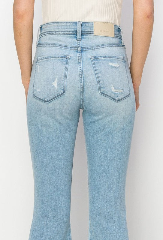 Artemis Vintage High Rise Crop Flare Jeans