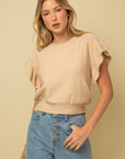 Gilli Ruffle Sleeve Knit Top