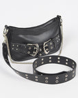 Vegan Leather Convertible Studded Shoulder Bag