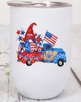 Patriotic USA Gnome Red Blue Truck Wine Cup