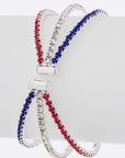 Red White Blue Rhinestone Cuff