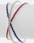 Red White Blue Rhinestone Cuff