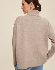 Listicle Give Me Love Stitched Mock Neck Sweater