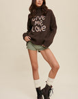 Listicle Give Me Love Stitched Mock Neck Sweater