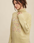 Listicle Give Me Love Stitched Mock Neck Sweater