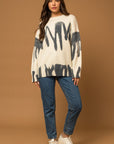 Gilli Long Sleeve Spray Print Sweater