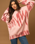 Gilli Long Sleeve Spray Print Sweater