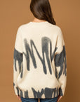 Gilli Long Sleeve Spray Print Sweater