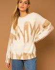 Gilli Long Sleeve Spray Print Sweater