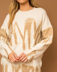 Gilli Long Sleeve Spray Print Sweater