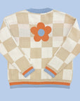 Retro Flower Checked Cardigan