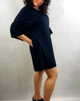 Jersey Dress Black short sleeve with pockets