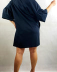 Jersey Dress Black short sleeve with pockets