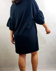 Jersey Dress Black short sleeve with pockets