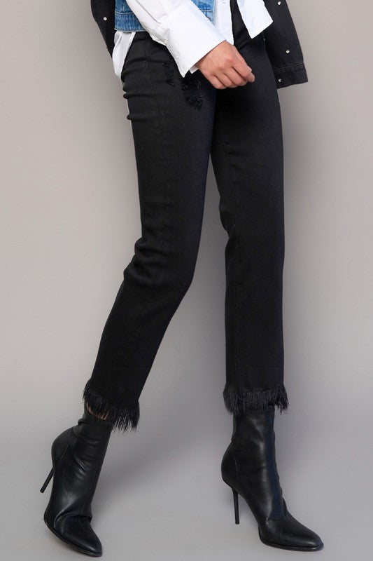 Insane Gene High Rise Cropped Straight Jeans