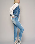 Insane Gene High Rise Cropped Boyfriend Jeans without Belt