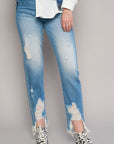 Insane Gene High Rise Cropped Boyfriend Jeans without Belt