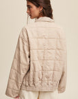 Listicle Quilted Denim Jacket